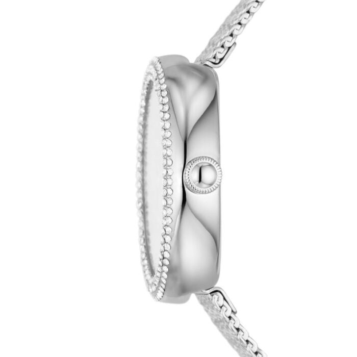 Emporio Armani Rosa Diamonds Mother of Pearl Blue Dial Silver Mesh Bracelet Watch For Women - AR11380 - Image 4